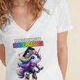 Graduation Kindergarten Unicorn Roller Skate Girls Grad Women's Jersey Short Sleeve Deep V-Neck Tshirt