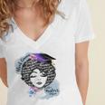 Graduation Masters Degree Woman Queen Graduate 2025 Women's Jersey Short Sleeve Deep V-Neck Tshirt