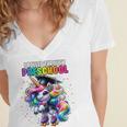Graduation Preschool Unicorn Roller Skate Girls Pre-K Grad Women's Jersey Short Sleeve Deep V-Neck Tshirt