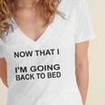 Graduation Shirt Now That I Graduated I'm Going Back To Bed Women's Jersey Short Sleeve Deep V-Neck Tshirt