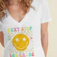 Groovy Next Stop 2nd Grade 1st Grade Graduation 2025 Premium Women's Jersey Short Sleeve Deep V-Neck Tshirt