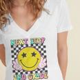 Groovy Next Stop 2nd Grade 1st Grade Graduation 2025 Women's Jersey Short Sleeve Deep V-Neck Tshirt