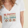 Groovy Please Be Patient With Me I'm From The 1900s Vintage Women's Jersey Short Sleeve Deep V-Neck Tshirt
