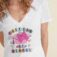 Happy Last Day Of School Coquette Bow Graduation Girls Kids Women's Jersey Short Sleeve Deep V-Neck Tshirt