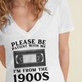 Over The Hill Please Be Patient I'm From The 1900s VHS Women's Jersey Short Sleeve Deep V-Neck Tshirt
