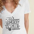 The Homebody Club Retro Introvert Antisocial Women's Jersey Short Sleeve Deep V-Neck Tshirt The Homebody Club Retro Introvert Antisocial Women's Jersey Short Sleeve Deep V-Neck Tshirt