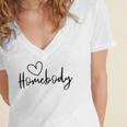 Homebody At Home Lets Stay Home Introvert Women's Jersey Short Sleeve Deep V-Neck Tshirt