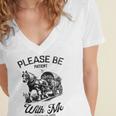 Horse Please Be Patient With Me I'm From The 1900s Women's Jersey Short Sleeve Deep V-Neck Tshirt
