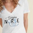 Hospice Nurse Doctor Graduation Medical Nursing RN Women's Jersey Short Sleeve Deep V-Neck Tshirt