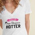 Hotter By One Degree Class Of 2018 Graduation T-Shirt Women's Jersey Short Sleeve Deep V-Neck Tshirt