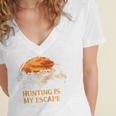 Hunting Is My Escape Introvert Hunter Antisocial Raglan Baseball Tee Women's Jersey Short Sleeve Deep V-Neck Tshirt