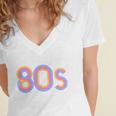 I'd Rather Be In The 80s Iconic Music Nostalgia Vintage Women's Jersey Short Sleeve Deep V-Neck Tshirt