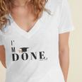I'm Done College High School Graduation Senior Women's Jersey Short Sleeve Deep V-Neck Tshirt