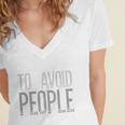 I'm Just Here To Avoid People Saying Sarcasm Introvert Women's Jersey Short Sleeve Deep V-Neck Tshirt I'm Just Here To Avoid People Saying Sarcasm Introvert Women's Jersey Short Sleeve Deep V-Neck Tshirt