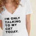 I'm Only Talking To My Cat Today Introvert Chalk Women's Jersey Short Sleeve Deep V-Neck Tshirt I'm Only Talking To My Cat Today Introvert Chalk Women's Jersey Short Sleeve Deep V-Neck Tshirt