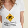 INTJ Warnings Architect Personality Type Introvert Women's Jersey Short Sleeve Deep V-Neck Tshirt