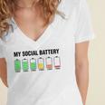 Introvert Cute My Social Battery Women's Jersey Short Sleeve Deep V-Neck Tshirt Introvert Cute My Social Battery Women's Jersey Short Sleeve Deep V-Neck Tshirt