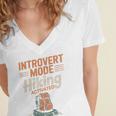 Introvert Mode Hiking Activated Hiker Women's Jersey Short Sleeve Deep V-Neck Tshirt