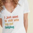 Introvert Pet Ladybug Mom Women's Jersey Short Sleeve Deep V-Neck Tshirt Introvert Pet Ladybug Mom Women's Jersey Short Sleeve Deep V-Neck Tshirt