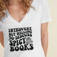 Introvert But Willing To Discuss Spicy Books Women's Jersey Short Sleeve Deep V-Neck Tshirt Introvert But Willing To Discuss Spicy Books Women's Jersey Short Sleeve Deep V-Neck Tshirt