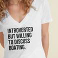 Introverted Boater Boating Introvert Women's Jersey Short Sleeve Deep V-Neck Tshirt