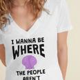 Introverted Sarcastic Humor Antisocial Introvert Women's Jersey Short Sleeve Deep V-Neck Tshirt
