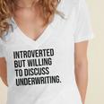 Introverted Underwriter Underwriting Introvert Women's Jersey Short Sleeve Deep V-Neck Tshirt