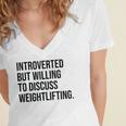 Introverted Weightlifter Gym Weightlifting Introvert Women's Jersey Short Sleeve Deep V-Neck Tshirt Introverted Weightlifter Gym Weightlifting Introvert Women's Jersey Short Sleeve Deep V-Neck Tshirt