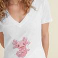 Introverted But Willing To Discuss Axolotl Salamander Women's Jersey Short Sleeve Deep V-Neck Tshirt
