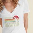 Introverted But Willing To Discuss Cats Kitten Pet Lover Women's Jersey Short Sleeve Deep V-Neck Tshirt