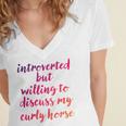 Introverted Willing To Discuss Curly Horse Introvert Women's Jersey Short Sleeve Deep V-Neck Tshirt Introverted Willing To Discuss Curly Horse Introvert Women's Jersey Short Sleeve Deep V-Neck Tshirt