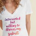 Introverted Willing To Discuss Gabali Introvert Women's Jersey Short Sleeve Deep V-Neck Tshirt