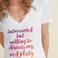 Introverted Willing To Discuss Red Platy Introvert Women's Jersey Short Sleeve Deep V-Neck Tshirt Introverted Willing To Discuss Red Platy Introvert Women's Jersey Short Sleeve Deep V-Neck Tshirt