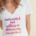 Introverted Willing To Discuss Standardbred Introvert Women's Jersey Short Sleeve Deep V-Neck Tshirt Introverted Willing To Discuss Standardbred Introvert Women's Jersey Short Sleeve Deep V-Neck Tshirt