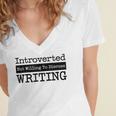 Introverted But Willing To Discuss Writing Cool & Women's Jersey Short Sleeve Deep V-Neck Tshirt Introverted But Willing To Discuss Writing Cool & Women's Jersey Short Sleeve Deep V-Neck Tshirt