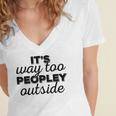 It's Way To Peopley Outside Introvert Women's Jersey Short Sleeve Deep V-Neck Tshirt It's Way To Peopley Outside Introvert Women's Jersey Short Sleeve Deep V-Neck Tshirt