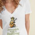 Jeremiah Was A Bullfrog A Classic Rock Nostalgia Trip Premium Tri-Blend Women's Jersey Short Sleeve Deep V-Neck Tshirt Jeremiah Was A Bullfrog A Classic Rock Nostalgia Trip Premium Tri-Blend Women's Jersey Short Sleeve Deep V-Neck Tshirt
