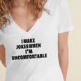 I Make Jokes When Im Uncomfortable Sarcastic Introvert Women's Jersey Short Sleeve Deep V-Neck Tshirt I Make Jokes When Im Uncomfortable Sarcastic Introvert Women's Jersey Short Sleeve Deep V-Neck Tshirt