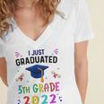 I Just Graduated 5th Grade Graduation Class 2022 Graduate Women's Jersey Short Sleeve Deep V-Neck Tshirt