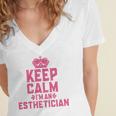 Keep Calm I'm An Esthetician Graduation Esthetician Premium Women's Jersey Short Sleeve Deep V-Neck Tshirt