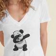 Kids Class Of 2030 Shirt Graduation Dabbing Panda Shirt Women's Jersey Short Sleeve Deep V-Neck Tshirt