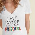 Kids Last Day Of Preschool Graduation Women's Jersey Short Sleeve Deep V-Neck Tshirt