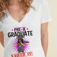 Kids Pre K Graduation Flossing Girl Nailed It Graduate Girls Women's Jersey Short Sleeve Deep V-Neck Tshirt