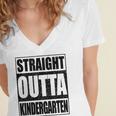 Kids Straight Outta Kindergarten Shirt Boy Girl Graduation Women's Jersey Short Sleeve Deep V-Neck Tshirt