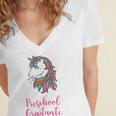 Kids Unicorn Preschool Graduation Women's Jersey Short Sleeve Deep V-Neck Tshirt