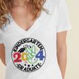 Kindergarten Graduation 2024 Graduate Last Day Of School Women's Jersey Short Sleeve Deep V-Neck Tshirt