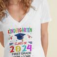 Kindergarten Graduation Class 2024 1st Grade Here I Come Women's Jersey Short Sleeve Deep V-Neck Tshirt