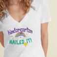 Kindergarten Graduation Nailed It Kids 2021 Women's Jersey Short Sleeve Deep V-Neck Tshirt