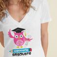 Kindergarten Graduation Tee Shirt Pink Owl T-Shir Women's Jersey Short Sleeve Deep V-Neck Tshirt