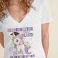 Kindergarten Graduation Unicorn Kindergarten Graduate Girls Women's Jersey Short Sleeve Deep V-Neck Tshirt